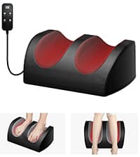 Shiatsu Foot Massager Machine with Heat, Foot and Calf Massager with Massage Roller, Deep Tissue Massager for Plantar Fasciitis, Pain Relief, Promotes Blood Circulation, Gifts for Women & Men