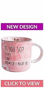 Best Friend Birthday Gifts for Women - Funny Friendship Gift for Bestfriend, Besties, BFF, Sister, Boss Woman, Big Sis, Sorority, Mom - You're My Favorite - Cute Pink Marble Mug, 11.5oz Coffee Tea Cup