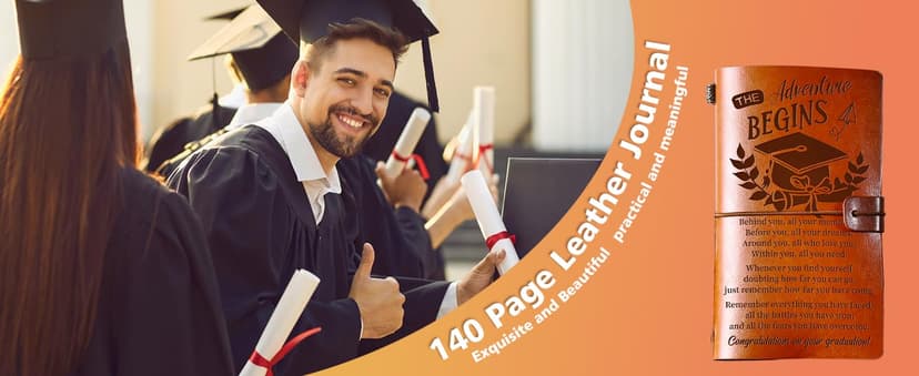 PRSTENLY Graduation Gifts Leather Journal, Graduation Gifts for Her Him 140 Page Refillable Journal, 2025 High School College Masters Degree Phd Nurse Graduation Gift Ideas for Women Men