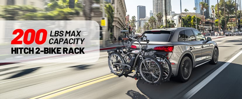 Young Bike Rack Hitch for Car - 200LB 2-Bike Rack Hitch Mount Platform Style Hitch Bike Rack,Smart Tilting & Easy Fold for Car SUV with 2 Inch Receiver,Bike Carrier Fits Up to 5-inch Fat Tire