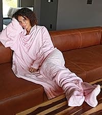 Cozy Sleeve Design for Hands-Free Comfort, Perfect for Reading, TV Time & Relaxing, Christmas & Birthday Gift Catalonia Wearable Blanket with Sleeves for Women & Men, Fleece Wrap Throw B075M2FQYV
