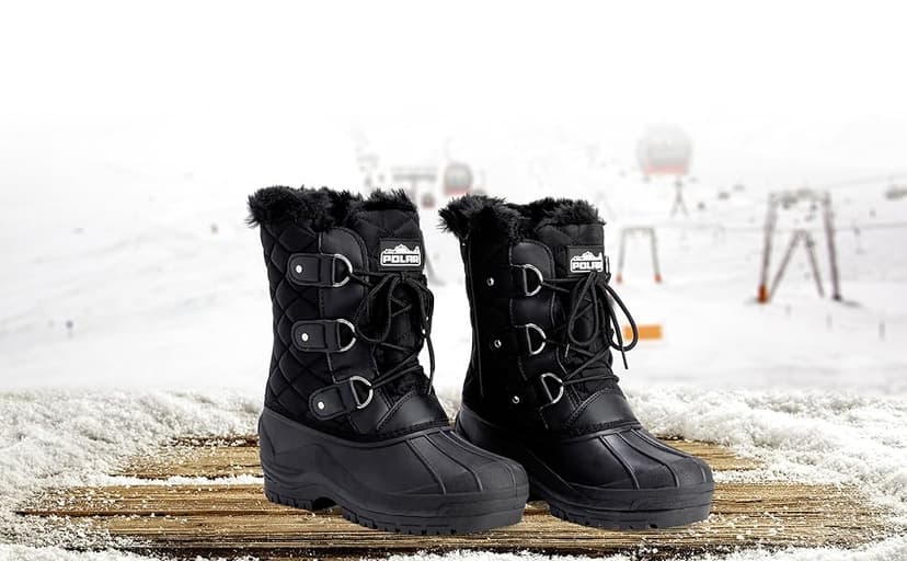 POLAR Womens Mid Calf Mountain Walking Tactical Waterproof Boots