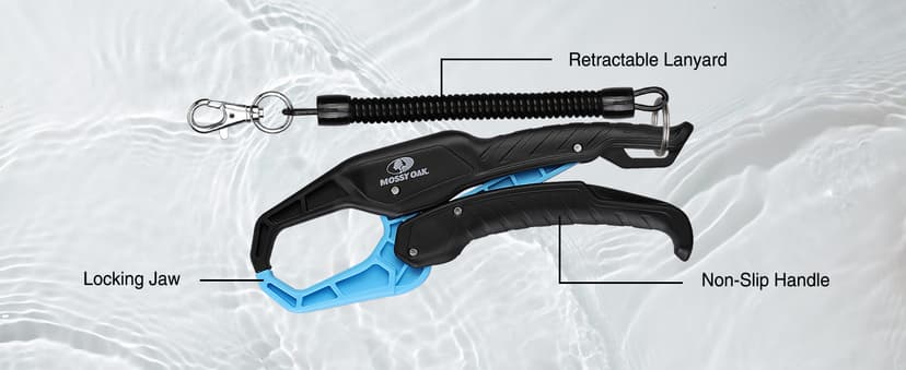 Mossy Oak Fishing Tools Kit- Fishing Plier, Fish Lip Gripper, Multifunctional Fishing Hook Remover with Lanyards Sheath, Saltwater Resistant Fishing Accessories & Equipment, Fishing Gifts for Men