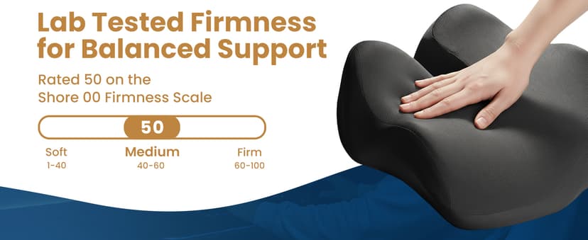 Elevate Series by Everlasting Comfort Doctor Recommended Memory Foam Seat Cushion for Office Chairs & Car - Ergonomic Desk Accessories - Cushions for Tailbone Pain Relief (Charcoal Black, Large)