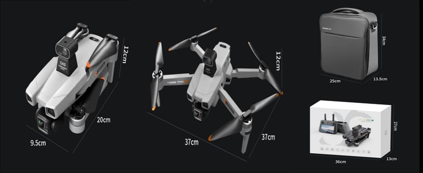 AE86ProMax+Drones with Camera for Adults 4K Video,Touch Screen Tablet Remote and 3-Axis Mechanical Gimbal, 5G Digital Transmission, 360° Laser Obstacle Avoidance, GPS Auto Return,Three 8000mAh 45 Mins Long Endurance, 500g Payload, Smart Follow Waypoint Flight Foldable Quadcopter, Up to 5 Miles Range (Carbon Fiber, 3 Batteries)