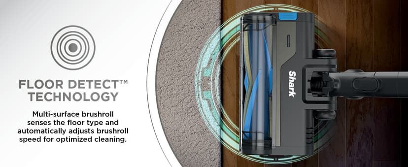 Shark PowerPro Reveal Plus Cordless Vacuum, FloorDetect & Dirt-Reveal Technology, HEPA Filter, Carpet & Hard Floor, Rechargeable, Charcoal, IZ376H