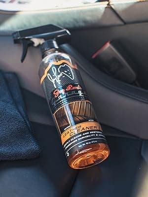 Jay Leno's Garage Car Leather Conditioner and Auto Leather Care - Professional Leather Conditioner for Car Seats, Nourishes Protects & Restores, Lanolin & Beeswax Formula, Non-Greasy Finish (16 oz)