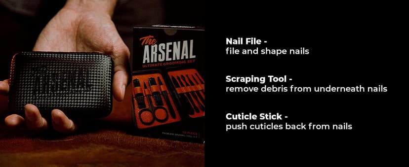 Wild Willies 10-Piece Pedicure & Manicure Kit for Men & Women - Includes Nail Clippers, Scissors, Tweezers, Files - Compact Travel Nail Grooming Kit, Mens Nail Care Set