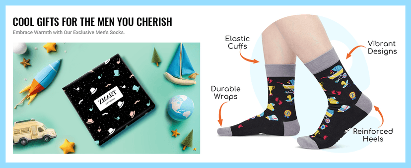 Zmart Cool Gifts for Men - Soon to Be Dad Gifts, Funny Father Day Grandpa Dad Socks