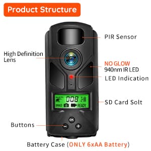 20MP MINI Trail Camera,1080P Hunting Trail Camera with No Glow 940nm Night Vision Motion Activated IP66 Waterproof,80ft Illumination Range Hunting Game Cam for Wildlife Monitoring