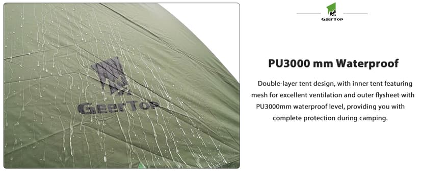 GEERTOP Ultralight 2 Person Backpacking Tent 4 Season Waterproof Camping Tent Double Layer Cold Weather Easy Set Up Tents for Family Camp, Hiking, Hunting Outdoor Mountaineering Travel