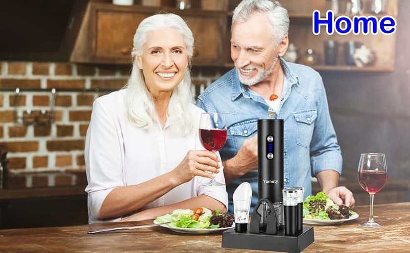 Electric Opener Set With Base, Accessories Including Rechargeable Corkscrew, Aerator, Stoppers and Foil Cutter - Perfect Gifts for Wine Lovers