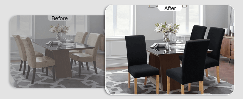 BIETYONE Chair Covers,Dining Room Chair Covers Set of 6,Stretch Kitchen Chair Cover,Washable Dining Chair Cover,Parsons Chair Slipcovers Protective,for Home,Restaurant,Banquet