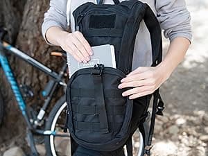 MARCHWAY Tactical Molle Hydration Pack Backpack with 3L TPU Water Bladder, Military Daypack for Cycling, Hiking, Running, Climbing, Hunting, Biking