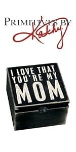 Primitives by Kathy 18192 Classic Hinged Wood Box, 4 x 4 x 2.75-Inches, Good Friends Are Like Stars