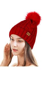 REDESS Winter Leather Gloves for Women, Wool Fleece Lined Warm Gloves, Touchscreen Texting Thick Thermal Snow Driving Gloves