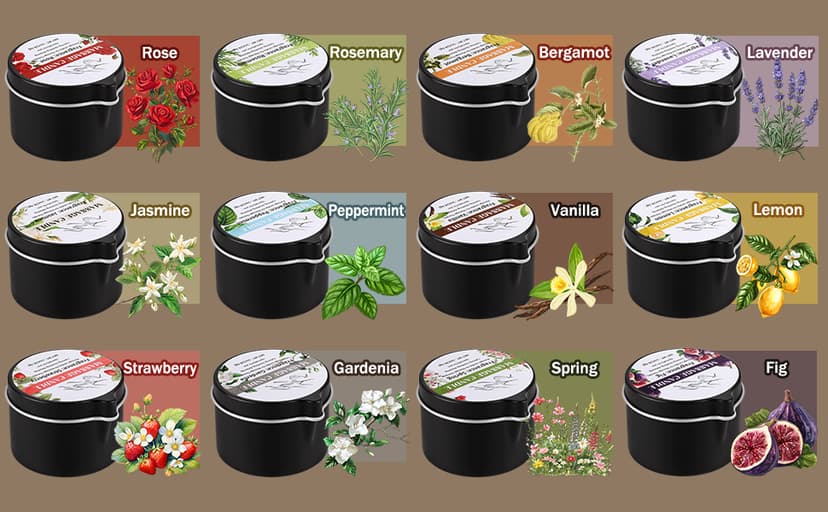 1oz Low Temperature Body Oil Scented Candles for Home Spa & Relaxation 12pcs Massage Oil Candle,Moisturising Natural Soybeans Gift Sets B0G4PYMTJP