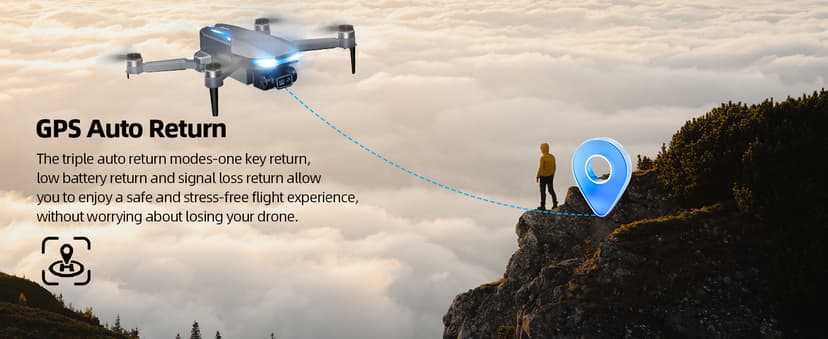GPS Drone with Camera for Adults, 2K FPV Drone with 4.5" Screen Remote Controller, Brushless Motor, Auto Return, Follow Me, Tap Fly & Circle Fly, Long Flight Time Foldable Quadcopter for Beginners
