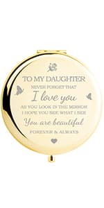 Gifts for Wife I Love You Wife Gold Compact Mirror