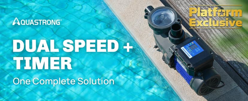 AQUASTRONG In/Above Ground Pool Pump, High Flow (Dual Speed with Timer, 2HP, 115V, 5186 GPH)