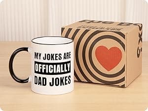 Aurahouse New Dad Gifts First Time, Officially Dad Jokes Mug, Pregnancy Announcement for Husband Funny, Daddy to Be Gifts for 1st Time Dads Birthday Baby Shower Fathers Day, Expecting Father Gift