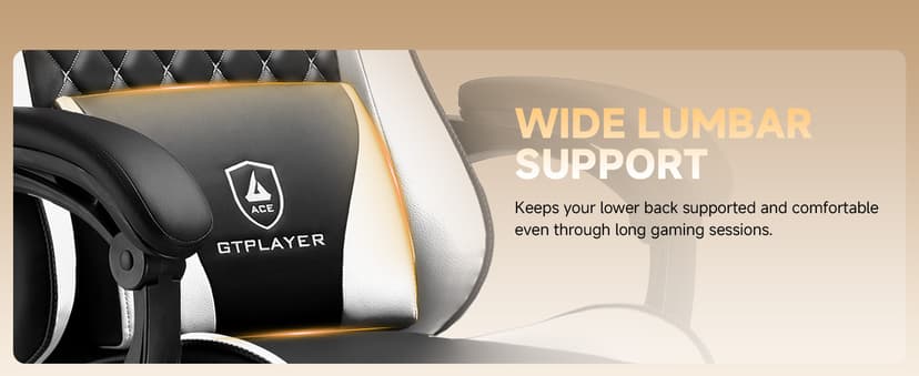 GTPLAYER Gaming Chair, High Back Leather Computer Gaming Chair with Footrest, Ergonomic Height Adjustable Office Chair with Removable Cover and Lumbar Support for Gaming and Work (WT)