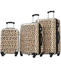 Merax 5 Piece Luggage set of printing hard shell suitcases with Double Spinner Wheels Suitcase with Lock 8" 14" 20" 24" 28"