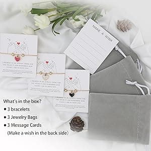 SmileBelle Christmas Gifts Best Friendship Bracelets for 2/3 Sisters Bracelets, Best Friend for Women 14K Gold Adjustable Besties Matching Bracelet, Friends Jewelry Stocking Stuffer for Women Girl