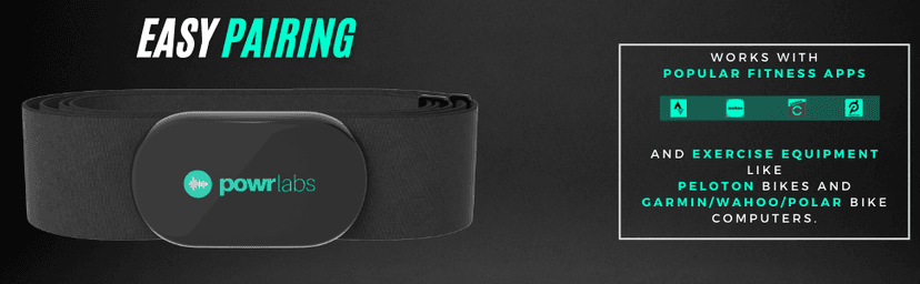 Powr Labs Bluetooth and ANT+ Heart Rate Monitor Chest Strap - All Day Comfort, Easy Connectivity - Compatible with Polar, Garmin, Peloton, Wahoo