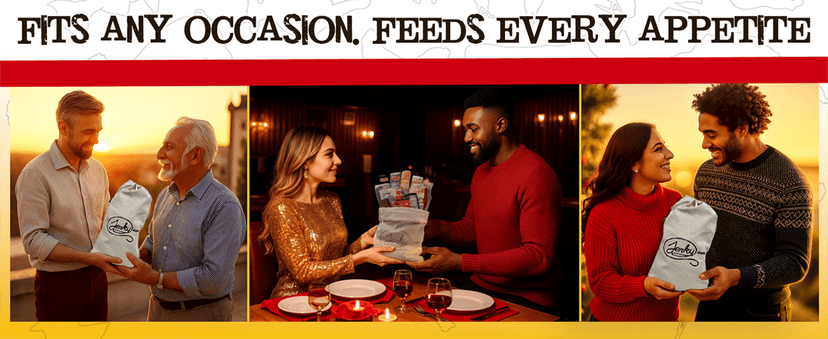 Jerky.com Gift Bag for Men | 26 Piece Meat Sticks Gift Basket with Beef Sticks, Pork, Turkey, Ham & Cheese Sticks | High Protein Snack Variety Pack | Gluten-Free Jerky Gifts for Men | Birthday Gift Basket for Him