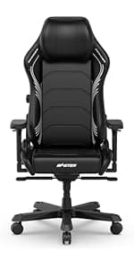 DXRacer Master XL Video Gaming Chairs for Adults, Ergonomic Reclining Computer Gaming Chair, Racing Style Height Adjustable (EPU Leatherette, Black Line)