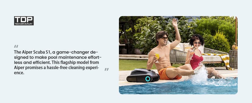 Aiper Scuba S1 Robotic Pool Cleaner – 4500GPH Suction, Wall & Waterline Cleaning, 4 Modes, Smart Wavepath Navigation, 150-Min Runtime, Pool Vacuum for Inground Pools
