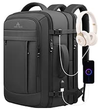 Carry On Backpack, 50L Extra Travel Laptop Backpack for Men Women, Big Bag Business Travel Essentials Gifts for men, 17 Inch Laptop Backpack Computer Bag Gifts for Him Men, Grey