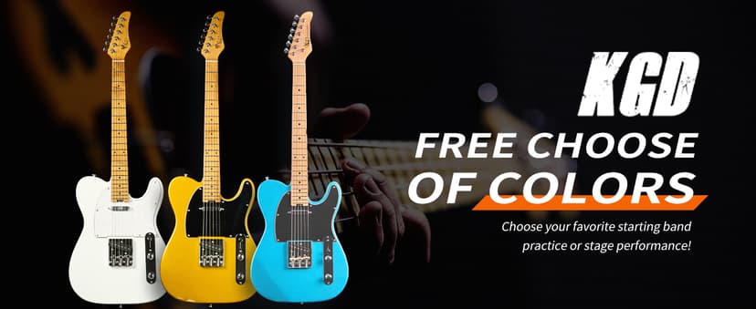 KGD Solid Electric Guitar Consists of a Roasted Mahogany Body and Maple Neck,Professional/Full Size Mercury Electric Guitar for Adults