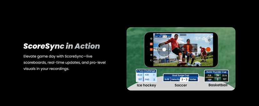 XbotGo Chameleon AI Auto Sports Action Camera - 4K 60FPS Soccer Camera and Basketball Tracking Camera for Team Sports, Live Streaming, No Subscription, Works with iOS & Android (Lava Graphite)