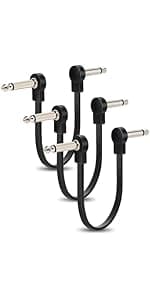 Aqdocvf Guitar Cable, Guitar Cord 10ft, AMP Cord for Bass & Electric Guitars/Keyboard/Mandolin, Pro Audio Instrument Cable (Right Angle to Straight, Black)