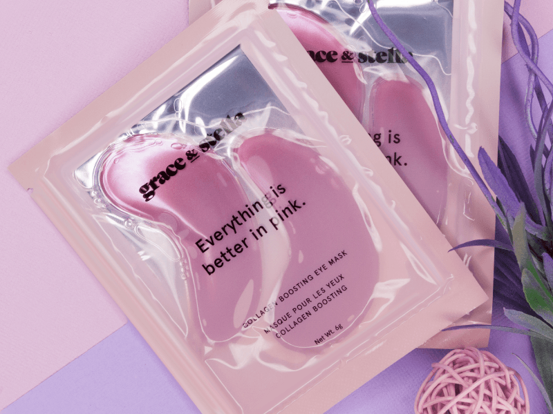 grace & stella Award Winning Under Eye Mask - Reduce Dark Circles, Puffy Eyes, Undereye Bags, Wrinkles - Gel Under Eye Patches - Gifts for Women Under 10 Dollars - Vegan Cruelty-Free (Pink, 6 Pairs)