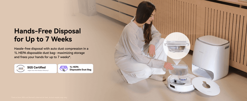NARWAL Freo Pro Robot Vacuum and Mop Combo, Tangle Free Robot Mop, 8500Pa Powerful Suction, Self-Emptying, Auto Mop Washing, Auto Drying, Obstacle Avoidance, Ideal for Pet Hair and Hard Floor