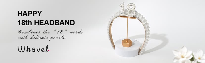 WHAVEL 18th Birthday Decorations for Girls - Happy 18th Birthday Headband - Girls Birthday Party Decorations