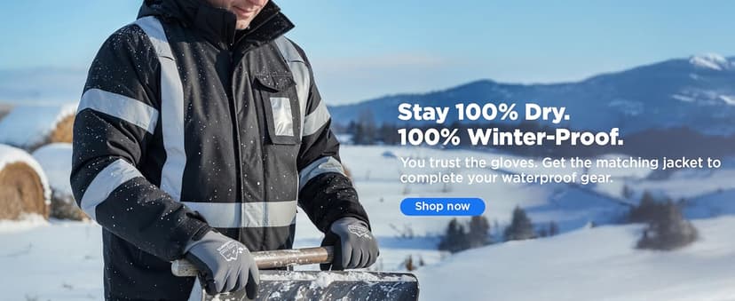 toolant 100% Waterproof Gloves for Men and Women, Winter Work Gloves for Cold Weather, Touchsreen, Thermal Insulated Freezer Gloves, With Grip, Grey, Medium