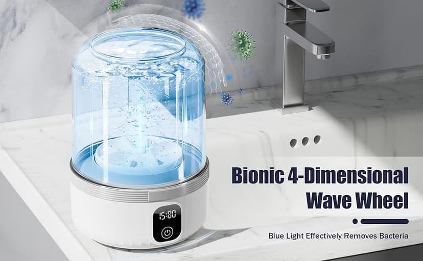 Underwear Washing Machine, Upgrade 1.5L Mini Portable Washing Machine Rechargeable Underwear Washer Deep Cleans Small Clothes for Apartment, Dorm, RV, Travel & Hotel Use