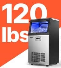VEVOR Commercial Ice Maker Machine, 120 lbs/24H Ice Production, 33 lbs Storage Bin, 45 Cubes per Cycle, Stainless Steel Under Counter & Freestanding Ice Maker with LED Display, for Home Bar Restaurant