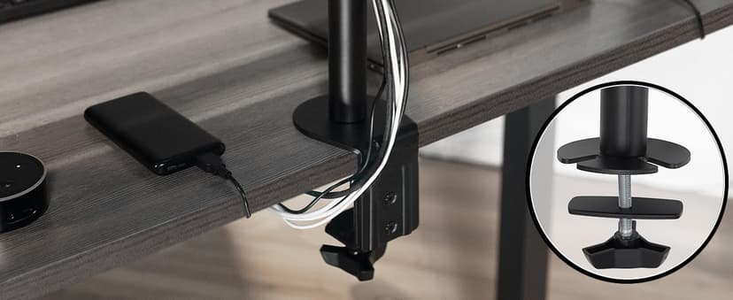 VIVO Dual Monitor Stand Up Desk Mount Extra Tall 39 inch Pole, Fully Adjustable Stand for up to 27 inch Screens, Black, STAND-V012