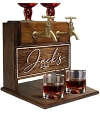 Personalized Whiskey Decanter Set for Men Home Bar Custom Liquor Decanters Wooden Box Whiskey Glasses Set Gifts for Husband Dad Men Cave Christmas Birthday Anniversary Valentine‘s Day