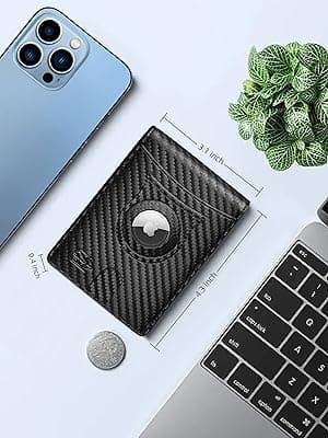 Zitahli Men's Wallets Airtag Holder Slim Rfid Leather with Gift Box