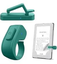 Clicker Page Turner for Kindle Accessories for Camera Video Record&Shutter Selfie with Storage Bag, Fits Thick Cases (Green) Page Turner Ring for Kindle,Remote Control for iPhone iPad Tablets eReaders B0FJXPC91M