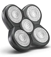 FlexSeries Electric Head & Body Hair Shaver - Mens Cordless Rechargeable Wet/Dry Skull Bald Head Back & Groin Waterproof Razor with Rotary Blades, Clippers, Nose Trimmer, Brush, Massager