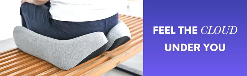 C CUSHION LAB Patented Pressure Relief Seat Cushion for Long Sitting Hours on Office/Home Chair, Car, Wheelchair - Extra-Dense Memory Foam for Hip, Tailbone, Coccyx, Sciatica - Light Grey