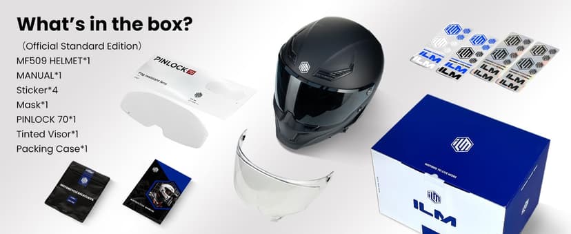 ILM Motorcycle Helmets for Adult Men Women Full Face DOT ECE Powersports Dual Visor Street Racing Helmet with Pinlock Cascos para Motos Model MF509 (War Damaged Gray, L)