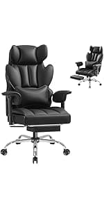 Furmax Office Executive Chair High Back Adjustable Managerial Home Desk Chair, Swivel Computer PU Leather Chair with Lumbar Support